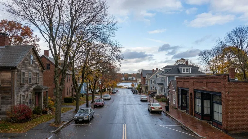 Street view of Weymouth Landing in Weymouth, Massachusetts
